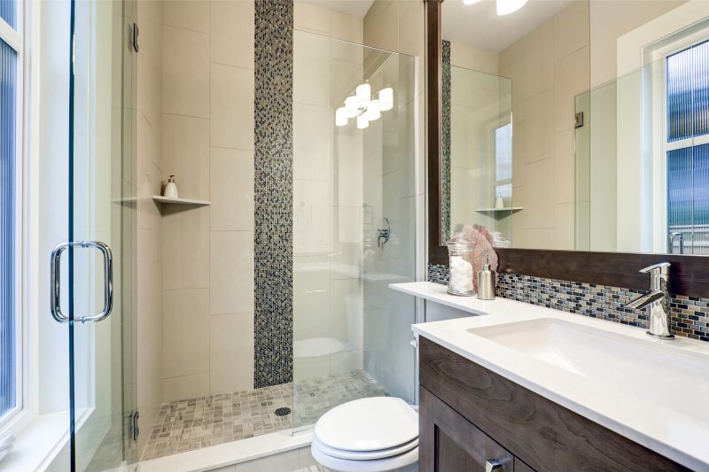 Contemporary Shower with Tile Accents